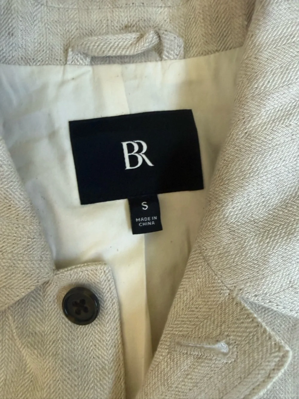 Handsome Banana Republic Beige Linen-Blend Shirt Jacket Men’s Small